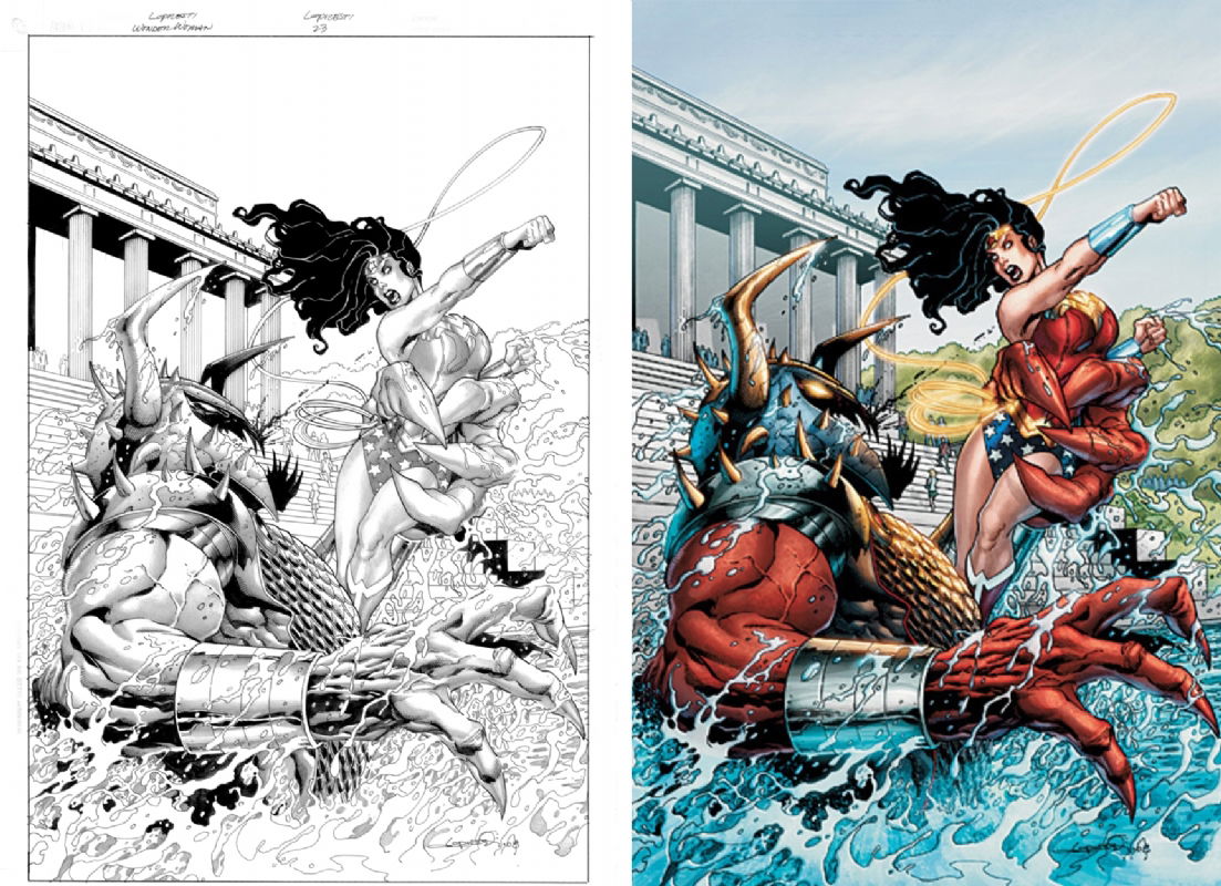 Wonder Woman V3 23 Cover Aaron Lopresti In Leonardo Di Biases Wonder Woman Covers Comic Art